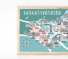 Load image into Gallery viewer, Leicestershire Illustrated Map
