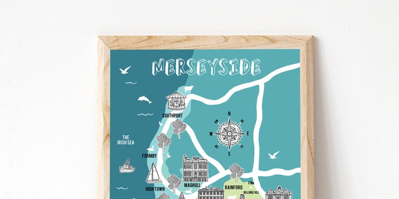 Merseyside Illustrated Map – Bea Baranowska Illustration