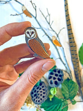 Load image into Gallery viewer, Folk Owl Enamel Pin
