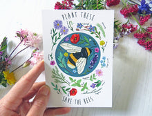 Load image into Gallery viewer, Plant These Save the Bees Postcard
