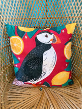 Load image into Gallery viewer, Puffin and Lemons Cushion
