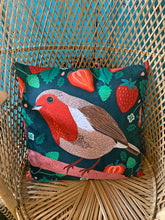 Load image into Gallery viewer, Robin and Strawberries Cushion
