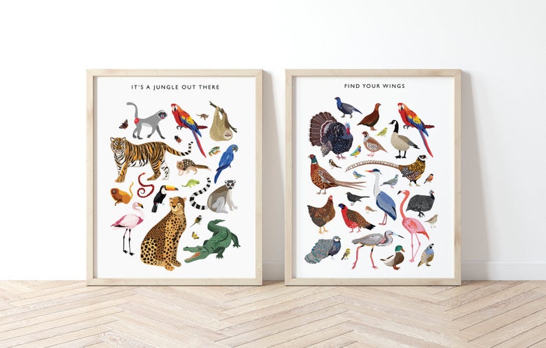 Set of 2 Wildlife Prints