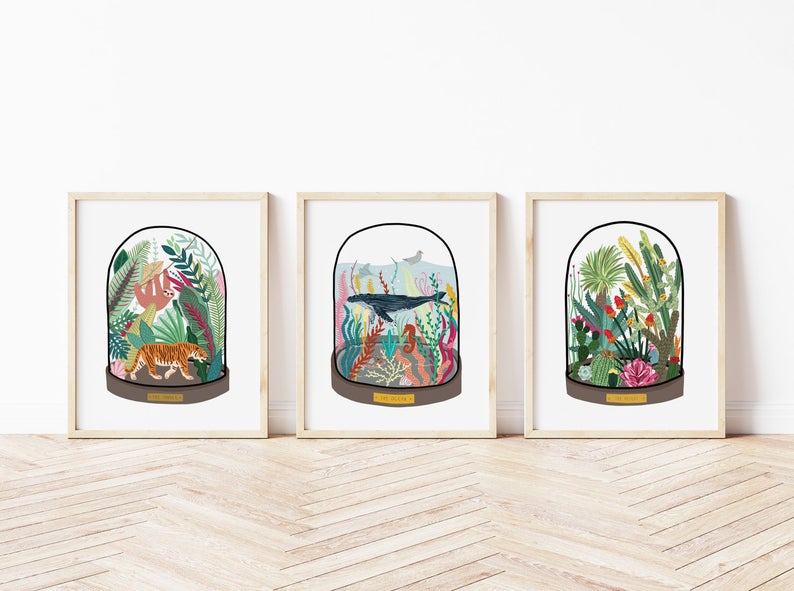 Set of 3 Bell Jar Prints