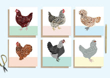 Load image into Gallery viewer, Set of 6 Chicken Cards
