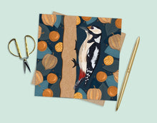 Load image into Gallery viewer, Woodpecker and Physalis Card
