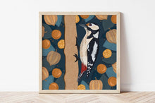 Load image into Gallery viewer, Woodpecker and Physalis Print
