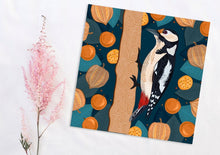 Load image into Gallery viewer, Woodpecker and Physalis Print
